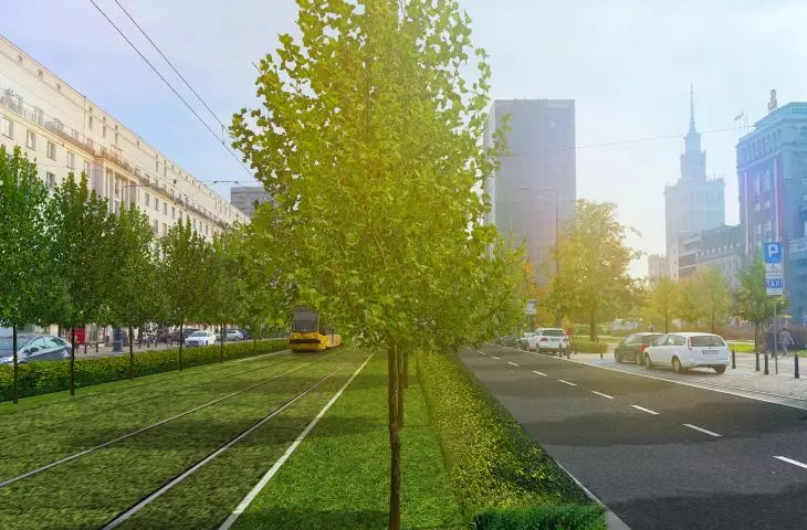Marshalkowska is greening up slowly