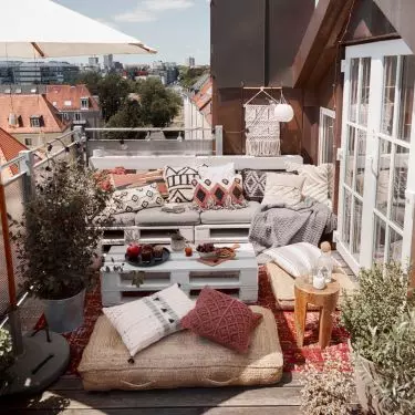 Balkon w stylu boho