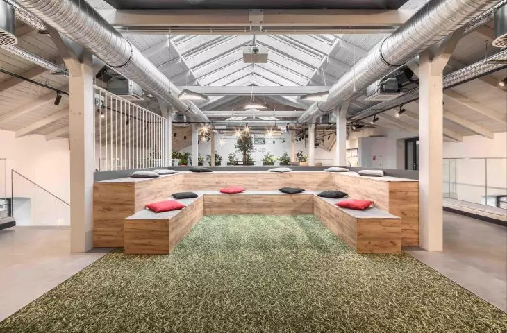 Modern office within the walls of an old factory