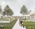 W atrium znajdują się ogródki warzywne