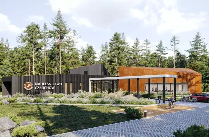 Wyniki konkursu na opracowanie koncepcji architektonicznej budowy budynku biurowego Nadleśnictwa Człuchów wraz z infrastrukturą towarzyszącą