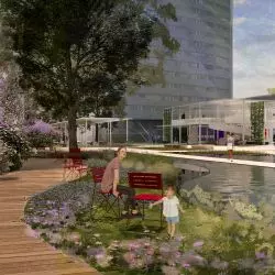 Plac 1 „Fala spokoju” i widok w kierunku kolejnego placu