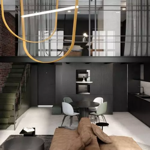 Julia Rawerska – „Projekt mieszkania dla rodziny z dwójką dzieci – nowoczesny loft w dziewiętnastowiecznej przędzalni lnu”
