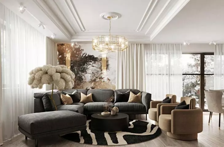 Living room in modern classic style