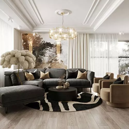 Salon w stylu modern classic