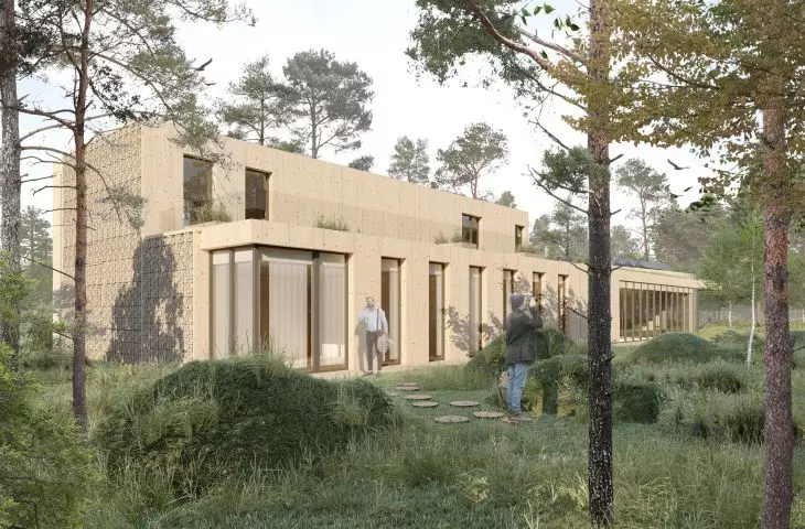 Student proposal for the office building of the Człuchów Forestry Commission