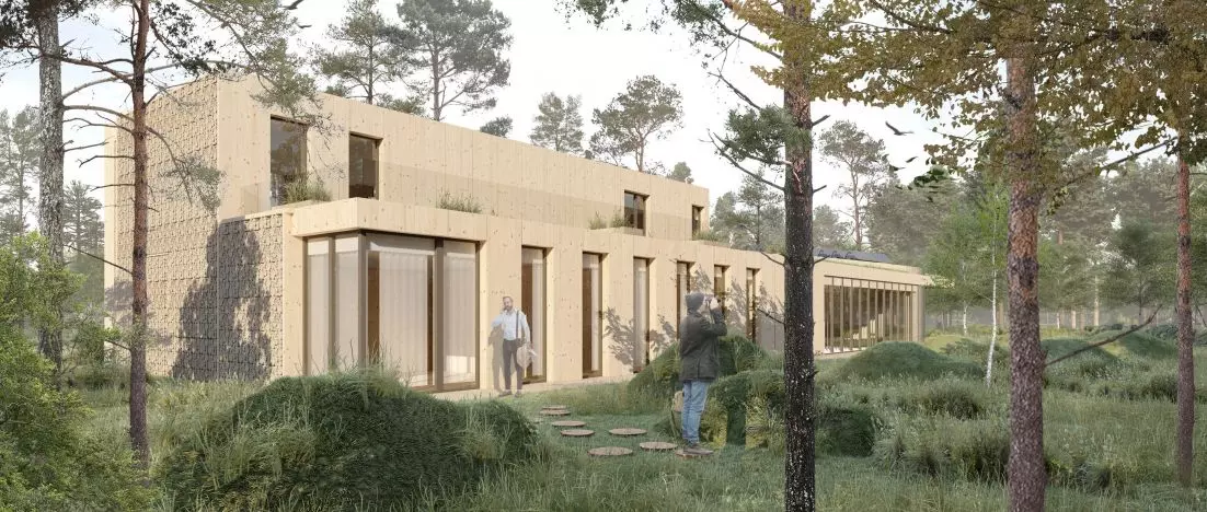 Student proposal for the office building of the Człuchów Forestry Commission