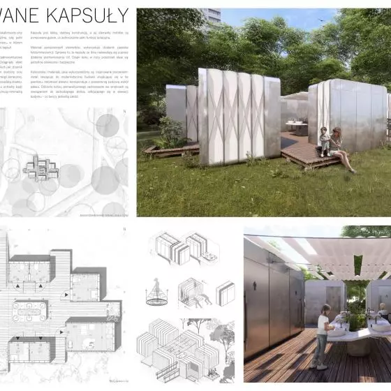 Rozsuwane Kapsuły (proj. Gabriela Szewczak, Alicja Szedel, Natalia Fleites-Jończyk i Adrian Makowiecki)