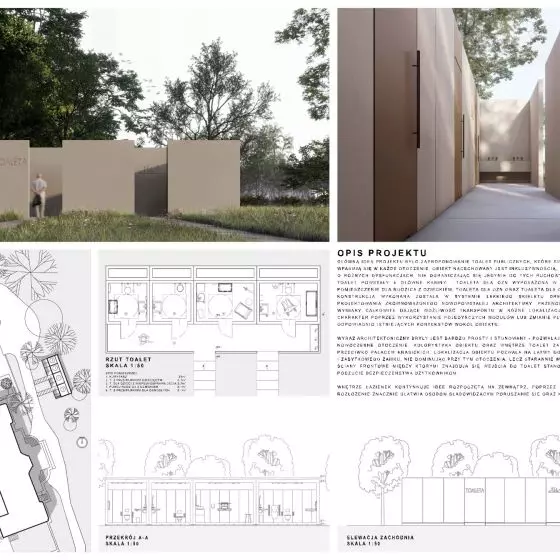 MODULAR Toalety Publiczne (proj. Marta Lorek, Kinga Dziki, Szymon Misiak i Jakub Miśniakiewicz)