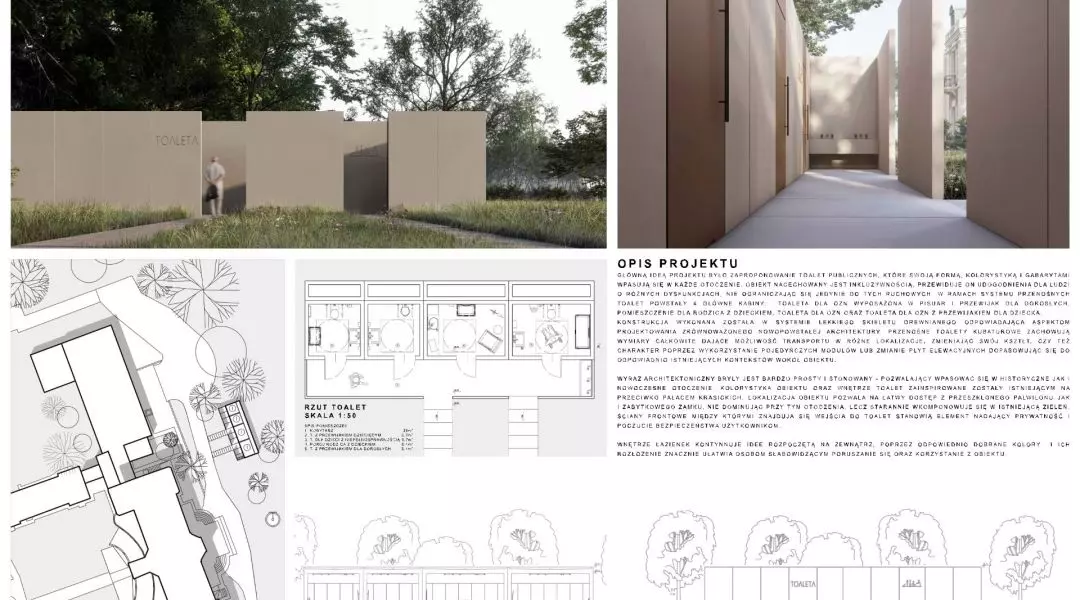 MODULAR Toalety Publiczne (proj. Marta Lorek, Kinga Dziki, Szymon Misiak i Jakub Miśniakiewicz)