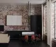 Wnętrze projektowanego mieszkania w stylu loftowym