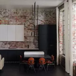 Wnętrze projektowanego mieszkania w stylu loftowym