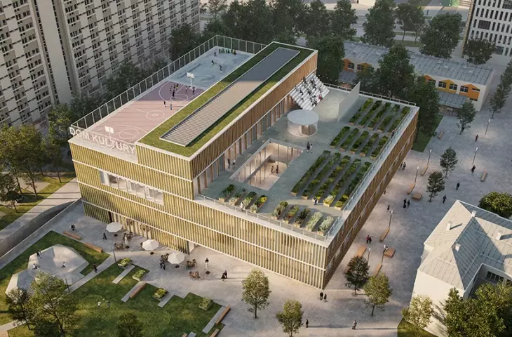 Half a decade after the competition, construction of the Central House of Culture will begin