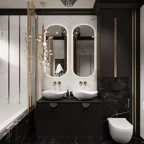 White or black? Glamour bathroom arrangements