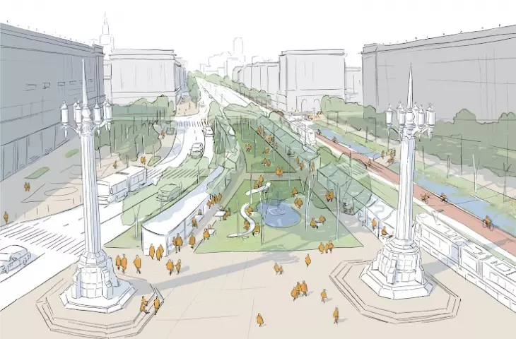 Trees instead of parking in Constitution Square?