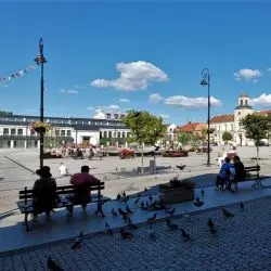 Stary Rynek w Łomży po rewaloryzacji - widok od południowego zachodu