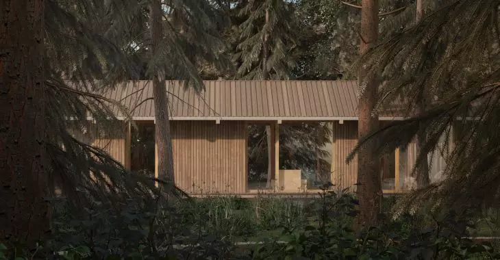 Dom jogi znajduje się w łotewskim lesie