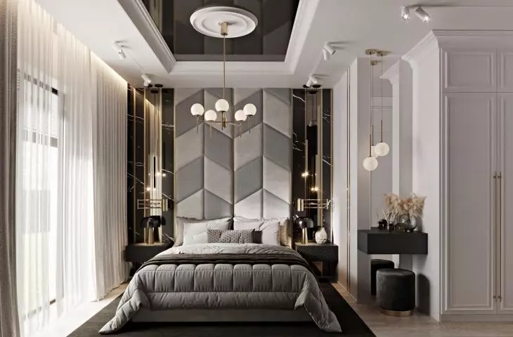 Sypialnia w stylu modern classic