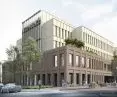Nowy budynek Ortopedyczno-Rehabilitacyjnego Szpitala Klinicznego im. W. Degi w Poznaniu, wizualizacja, proj. CDF Architekci we współpracy z Ucees