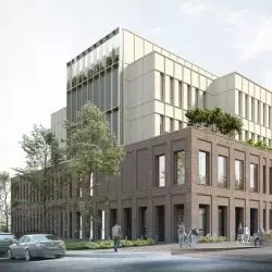 Nowy budynek Ortopedyczno-Rehabilitacyjnego Szpitala Klinicznego im. W. Degi w Poznaniu, wizualizacja, proj. CDF Architekci we współpracy z Ucees