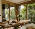 The living area overlooks the greenery