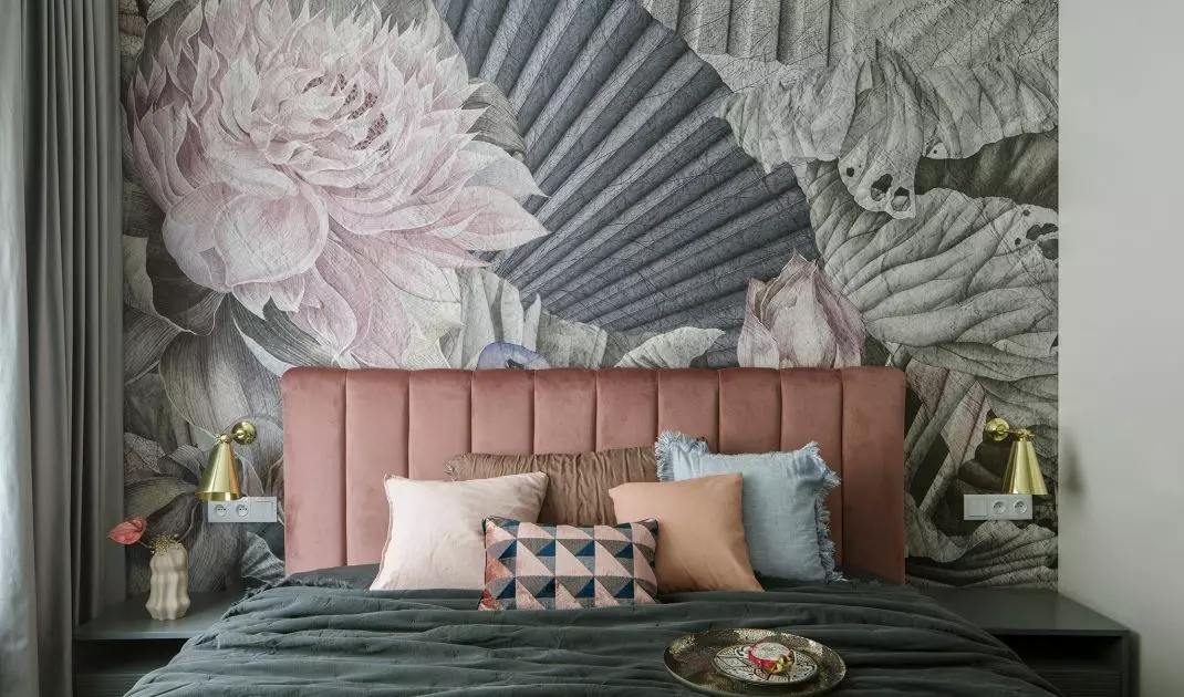 A bedroom full of color