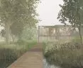 The resort is located on a full green plot near the Oder River