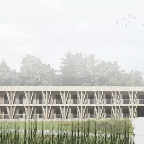 Katarzyna Dybała – „Peregrynarium – projekt koncepcyjny domu pielgrzyma w Lubaniu na Kamiennej Górze jako przystanek na szlaku św. Jakuba”