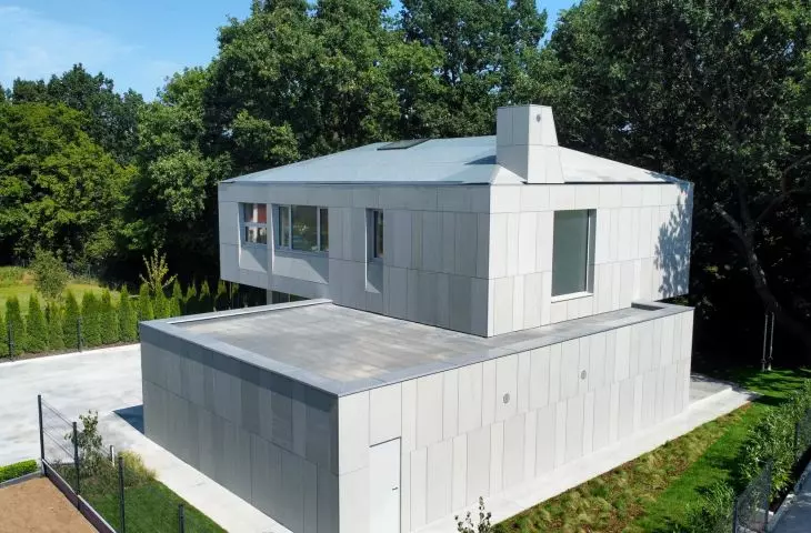 Energy from SunRoof's gray roofs will power the Monolith development near Gdansk, Poland