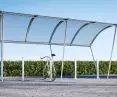 Canopy with curved roof and slanted legs