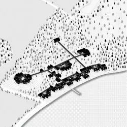 Projekt centrum opieki paliatywnej, aksonometria