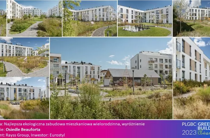 Wyróżnienie w kategorii Najlepsza ekologiczna zabudowa mieszkaniowa wielorodzinna