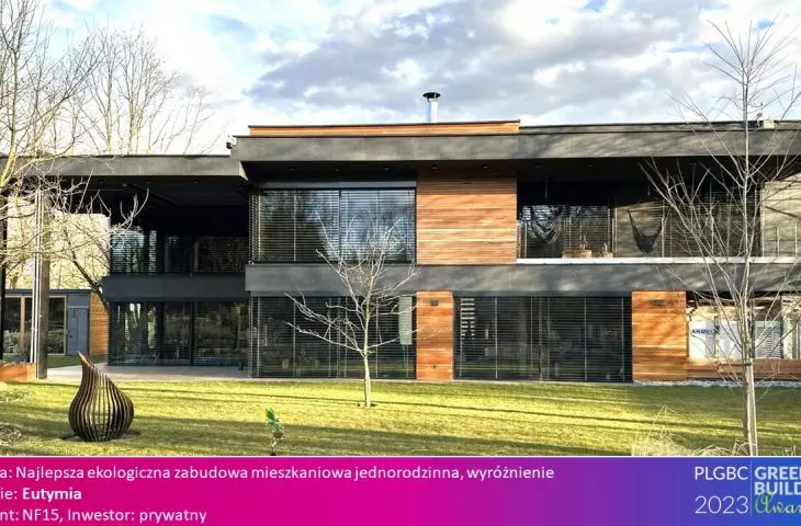 Wyróżnienie w kategorii Najlepsza ekologiczna zabudowa mieszkaniowa jednorodzinna