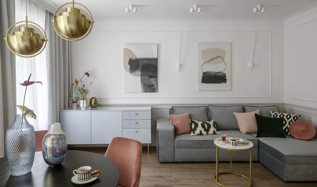 Living area in pastel colors