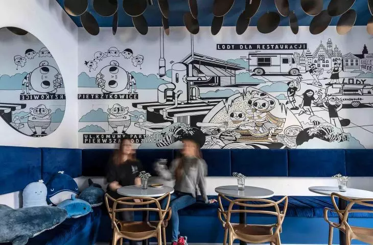 Under the watchful eye - the arrangement of the ice cream shop designed by Jam Studio