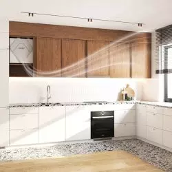 Rekuperator MISTRAL CITY schowany w typowej szafce kuchennej lub w każdej innej szafce wiszącej