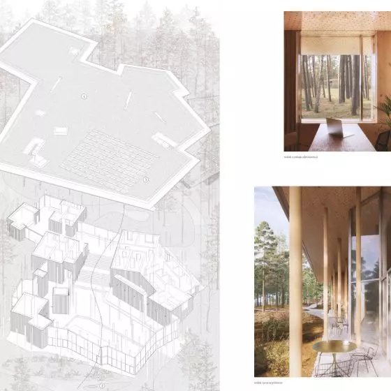 Wyróżnienie (ex aequo), proj.: „Dom weselny w Krynicy Morskiej. Poszukiwanie współczesnej architektury celebracji”
