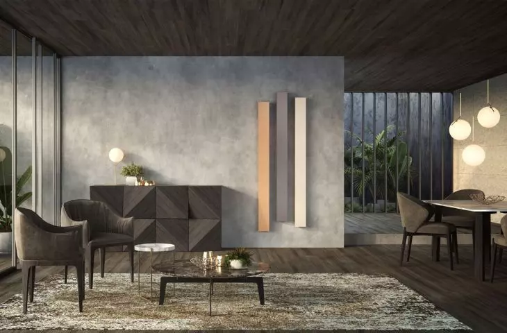 Minimalist decorative vertical radiators