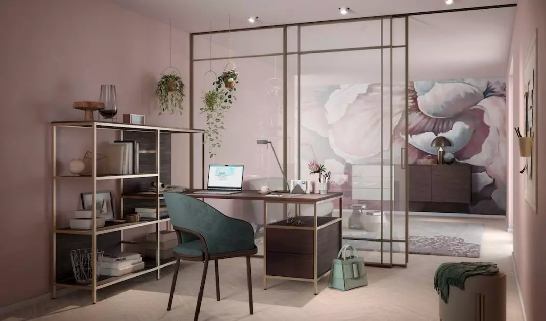 Glass panels and sliding doors in interiors