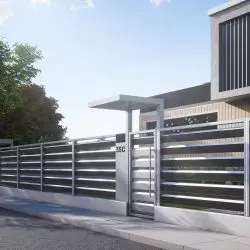 Ogrodzenie horizontal PV – aluminiowe lamele zintegrowane z panelami fotowoltaicznymi