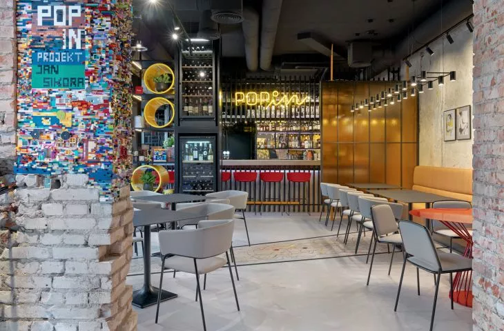POP in Diner & Bar projektu Sikora Wnętrza Architektura