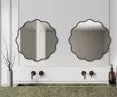 Round mirror in black frame RIBBON, source lustrowramie.pl