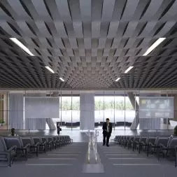 Nowy sufit HeartFelt® Origami Weave Fot. Hunter Douglas Architectural
