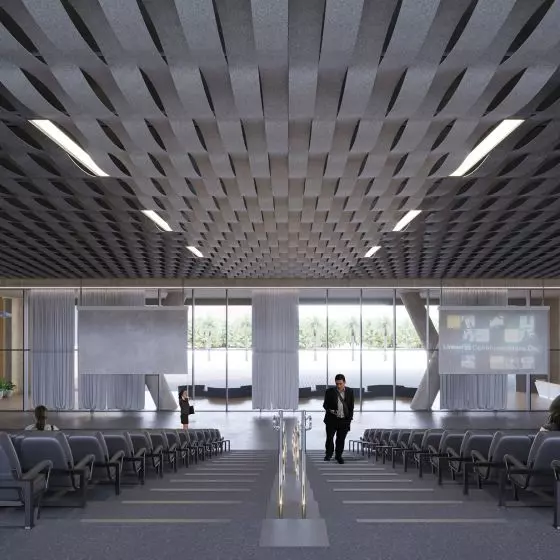 Nowy sufit HeartFelt® Origami Weave Fot. Hunter Douglas Architectural