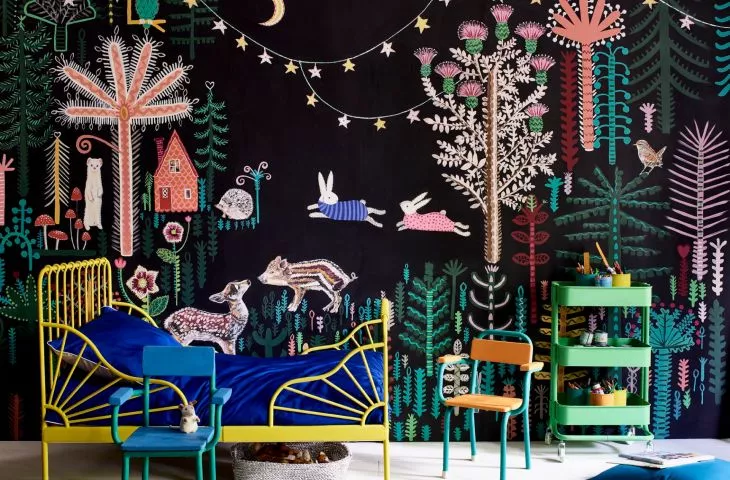 Inspiracje (pokój dziecka) – mural Lucy Tiffney stworzony dizajnerskimi farbami Annie Sloan