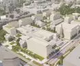 Stara Rzeźnia i Wzgórze św. Wojciecha, Poznań, wizualizacja do projektu planu miejscowego, stan z grudnia 2023