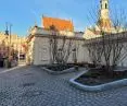 Stary Rynek w Poznaniu, 28.12.2023 r., nowe drzewa i miejsce na niską zieleń po południowej stronie Odwachu
