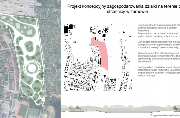 Projekt koncepcyjny zagospodarowania działki na terenie byłej strzelnicy w Tarnowie