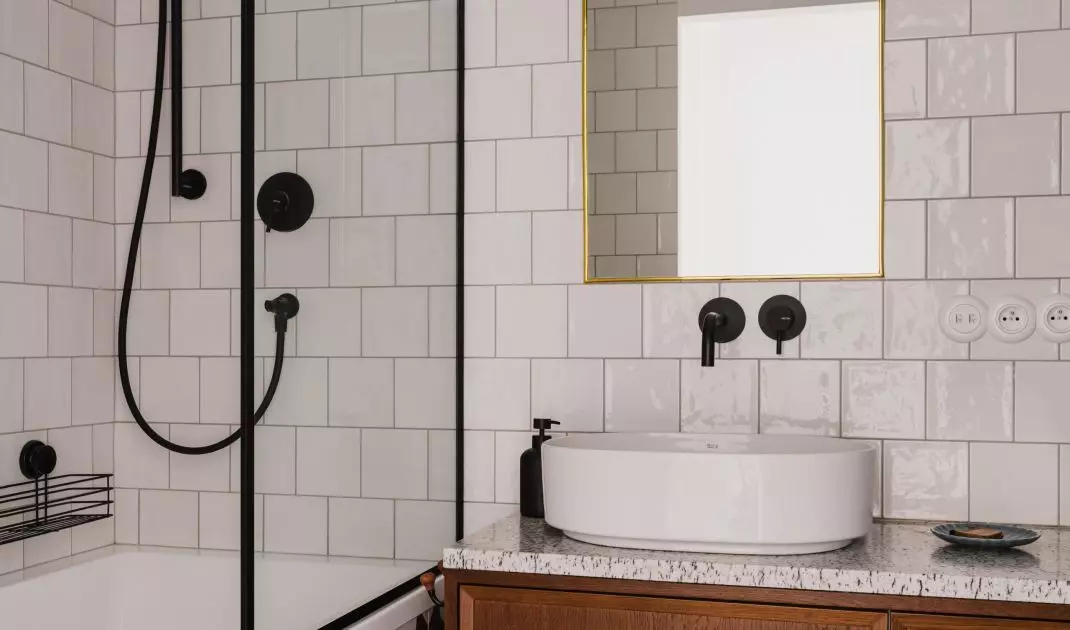 Modern bathroom with vintage elements