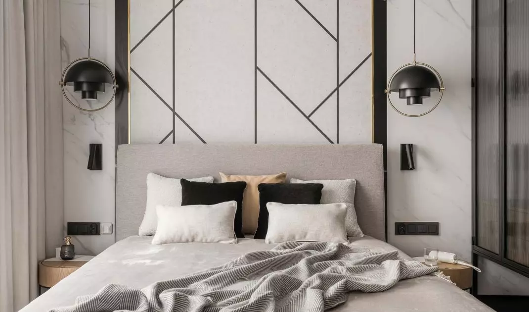 Bedroom and bathroom designed by Anna Maria Sokolowska